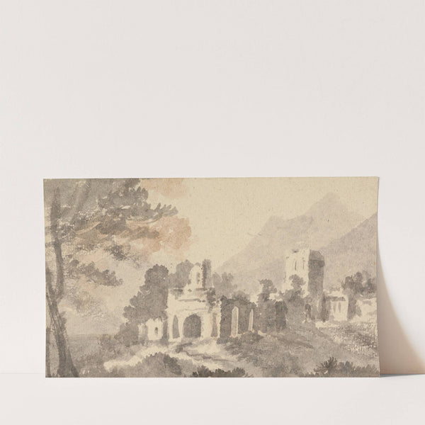 Italian Landscape with Ruined Castle by William Taverner