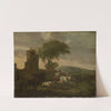 Italian Landscape with Shepherdess and Flocks by Simon van der Does