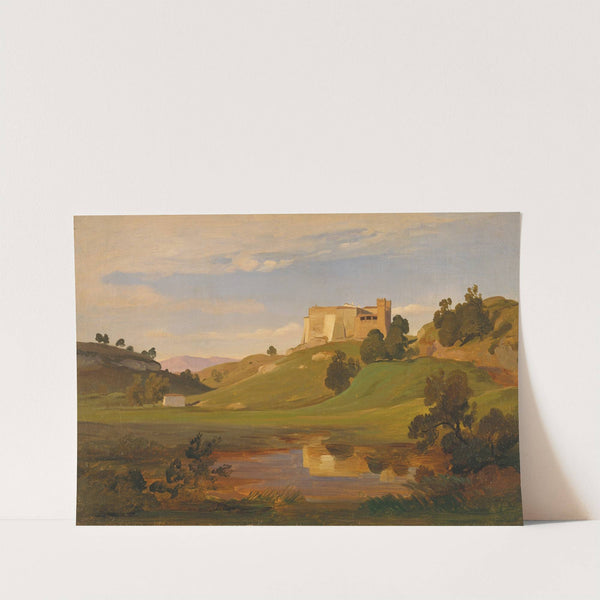 Italian Landscape with Wide Valley and Castle by Eduard Wilhelm Pose