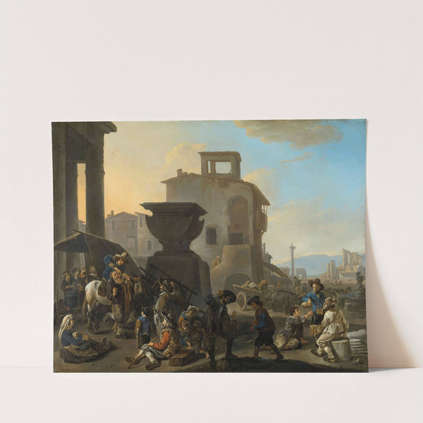 Italian Marketplace with a Quack Dentist by Johannes Lingelbach