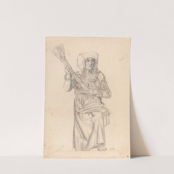 Italian Peasant Woman with a Broom by Johann Caspar Weidenmann
