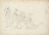 Italian peasants at prayer in front of a wayside shrine