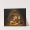 Italian Peasants in a Grotto (Antique Grotto in the Tarpeian Rock) (1821) by Alexander Lauréus