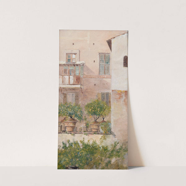 Italian Study. Patio with Lemon-Trees in Flowerpots by Lars Jacob von Röök