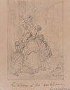 Italian Woman Holding a Child at a Prison
