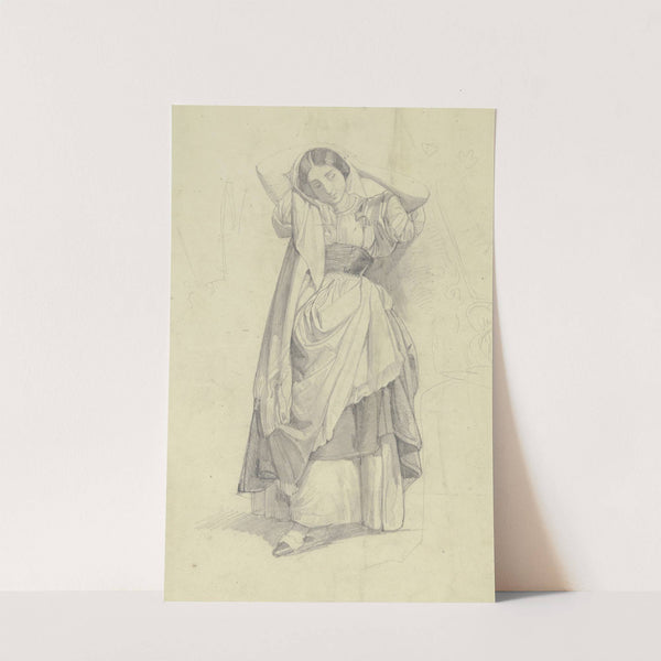 Italienerin, ihr Kopftuch ordnend by Ferdinand Fellner