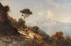 Italienische Küstenlandschaft, im Hintergrund die Berge von Capri