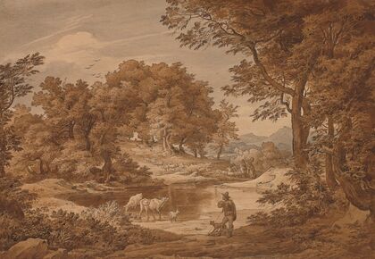 Italienische Landschaft mit Hirten