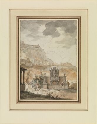 Italienische Landschaft mit Medici-Brunnen