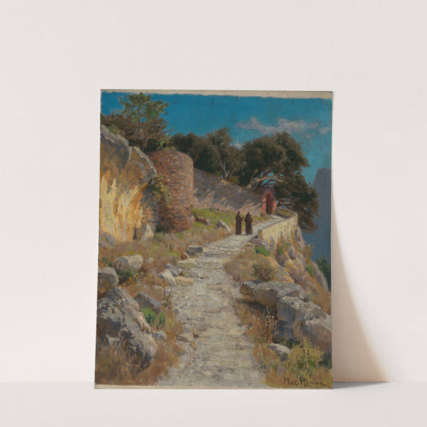 Italienische Landschaft mit Mönchen by Max Wilhelm Roman