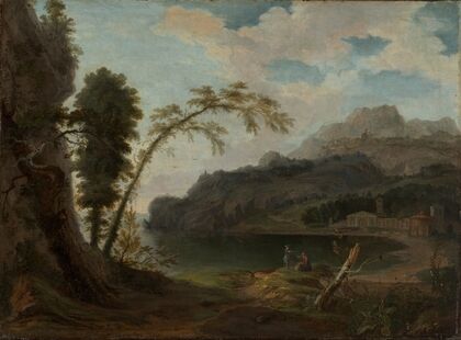 Italienische Landschaft mit mythologischer Staffage — size preview