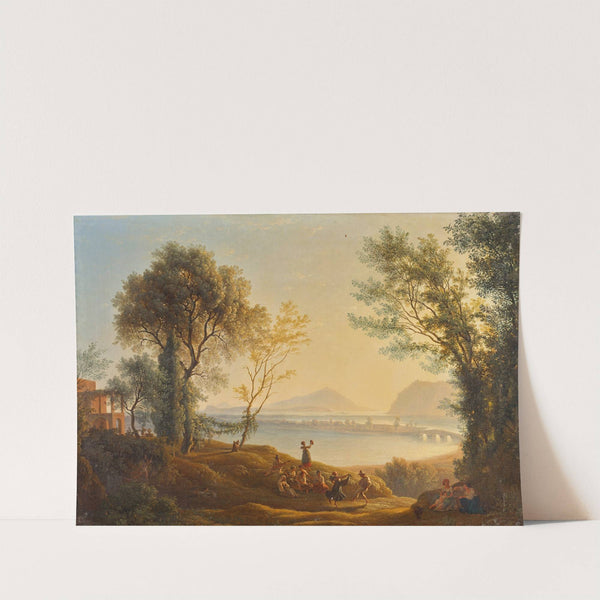 Italienische Landschaft mit Sonnenuntergang (1825) by Joseph Rebell