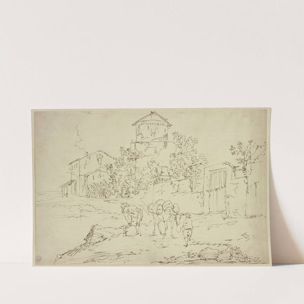 Italienische Landschaft mit zwei Männern und einem Lasttier by Jan Both