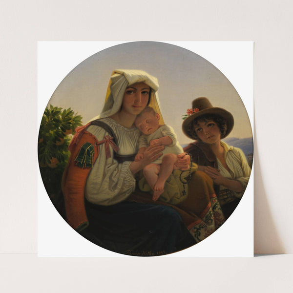Italienische Mutter mit Kindern (1849) by Theodor Weller