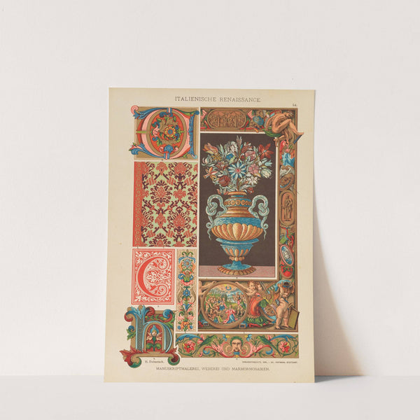 Italienische Renaissance – Manuskriptmalerei, Weberei und Marmormosaiken (1887) by Heinrich Dolmetsch