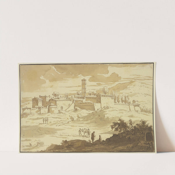 Italienische Stadt mit Festungsmauern by Theodoor Wilkens