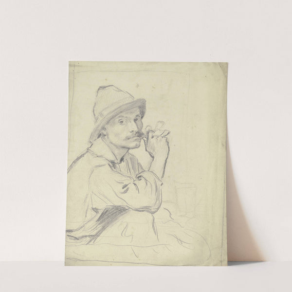Italienischer Fischer im Dreiviertelprofil nach rechts (ca 1887) by Otto Scholderer