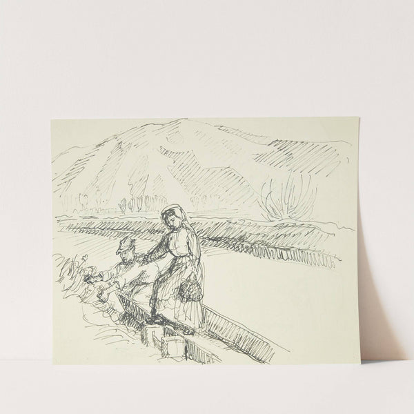 Italiensk kvinde stiger i land fra færgen by Peter Hansen