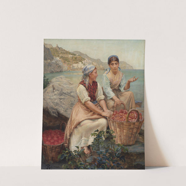 Italienske piger med tomater i kurve (1877 - 1879) by Kristian Zahrtmann