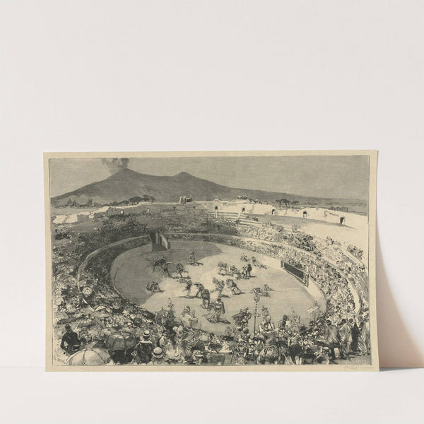 Italy. The Festival of Pompei, The circus of gladiators (1884) by Auguste Louis Lepère