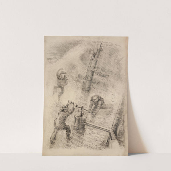 J.P. Morgan and Charles Schwab try to pump water from a sinking ship representing the U.S. Steel Industry (1903) by William Henry Walker