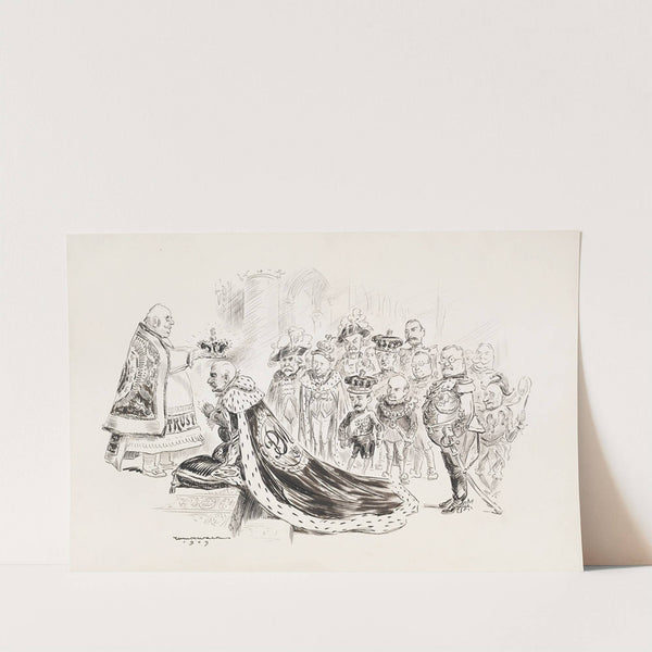 J. Pierpont Morgan is crowned king by a man representing Trusts (1910) by William Henry Walker