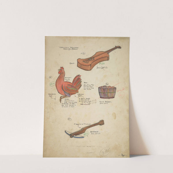 Jack and the Beanstalk: Props 2 (Cello, Hen, Crossbow, Rain Barrel) (1934-1943) by Perry Watkins