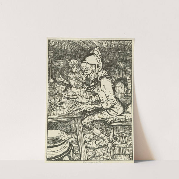 Jack sneaks into the giant’s house by Arthur Rackham