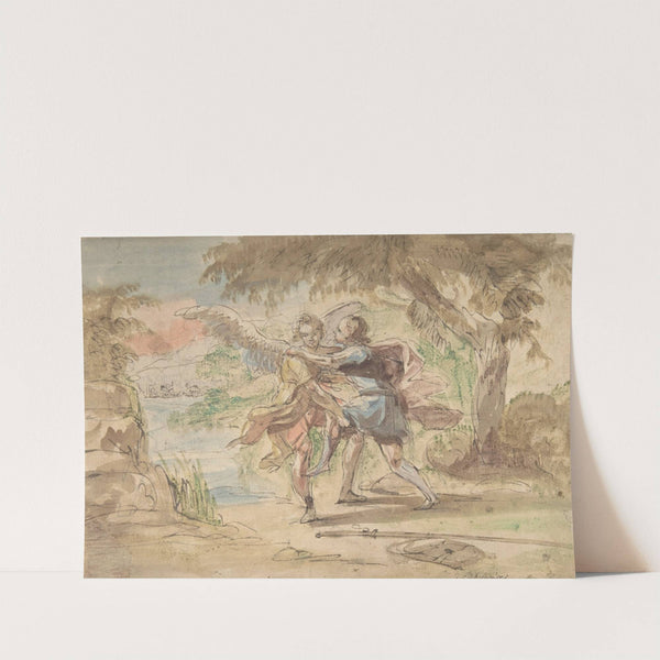 Jacob and the Angel (18th century) by Johann Jacob Eybelwieser
