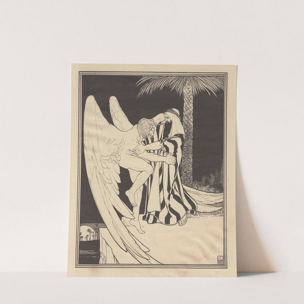 Jacob and the angel by Ephraim Moses Lilien