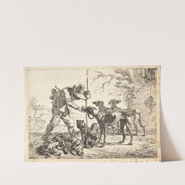 Jæger med syv hunde by Pieter van Laer