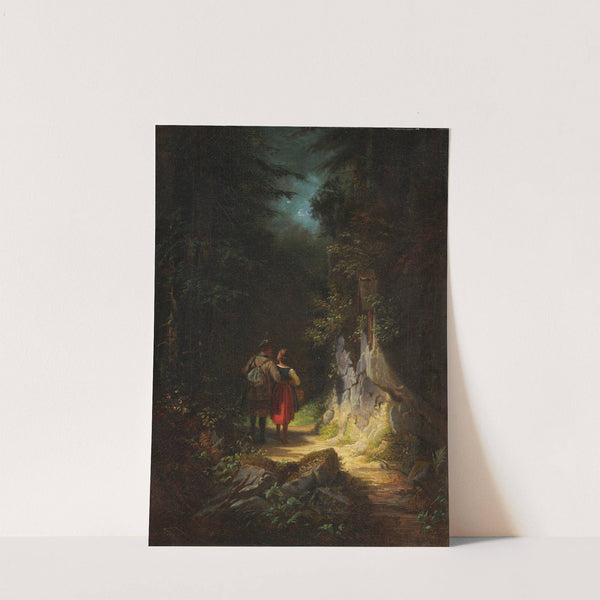 Jäger mit Mädchen (Der verliebte Jäger) (1848-1852) by Carl Spitzweg