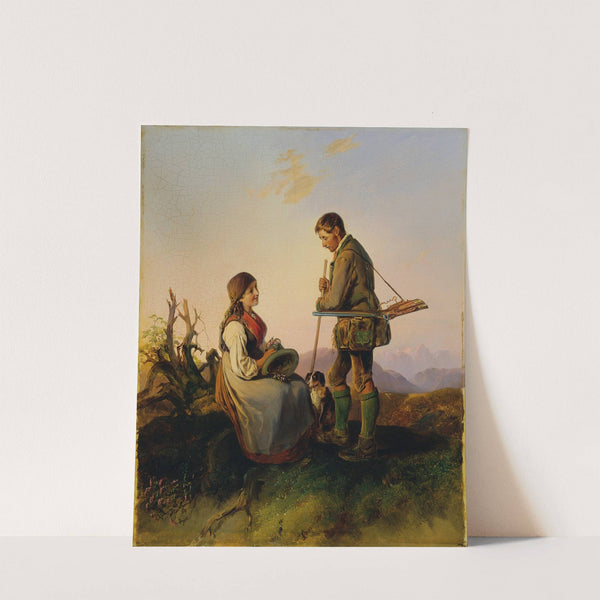 Jäger und Mädchen Der Liebesgruß by Johann Matthias Ranftl