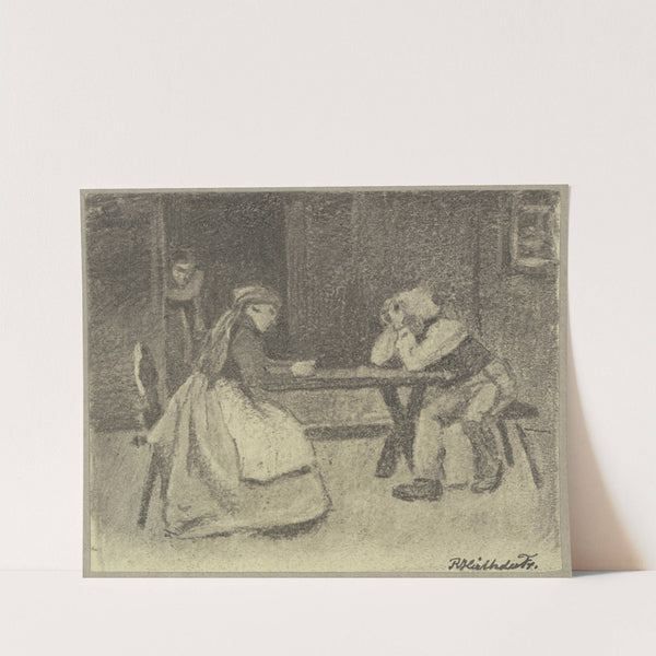 Jägerblut, Mann und Frau sitzen an einem Tisch by Rudolf Hirth du Frênes