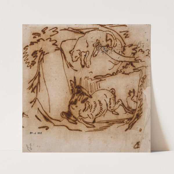 Jaguar guettant une antilope (19th century) by Antoine-Louis Barye