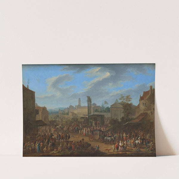 Jahrmarkt mit Tempel und Maibaum by Franz de Paula Ferg