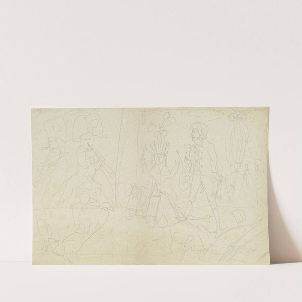 Jahrmarkt- oder Zirkusszenen; Musikanten; Mann, auf zwei Pferden stehend by Franz Pforr