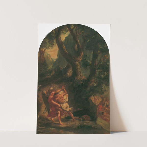 Jakob ringt mit dem Engel (1850-1856) by Eugène Delacroix