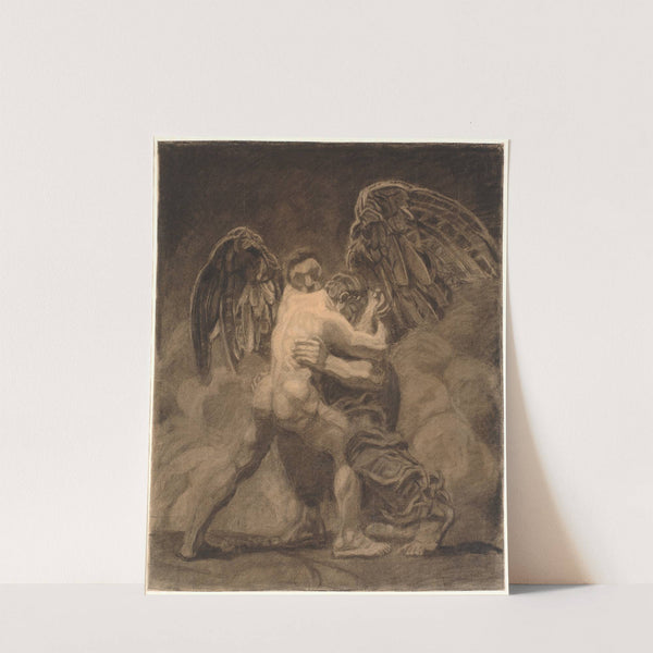 Jakobs kamp med englen by Oluf Hartmann