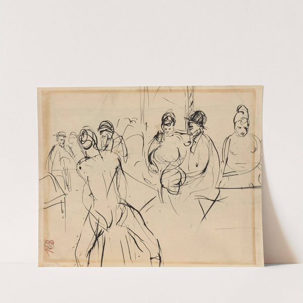 James Ensor, Willem Paerels and Auguste Oleffe in an Antwerp Brothel after a Vernissage at Kunst van Heden by Rik Wouters