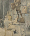 Jan Toorop in een beeldhouwersatelier
