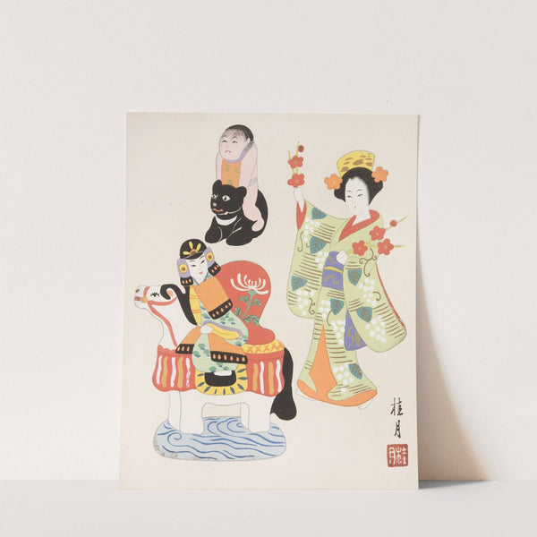 Japanese Folk Toys (Kyōdo gangu shū ; haru) Pl.12 by Yamashita Hakuba