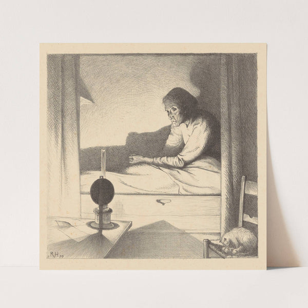 Japke Faber in een bedstede (1899) by Richard Nicolaüs Roland Holst