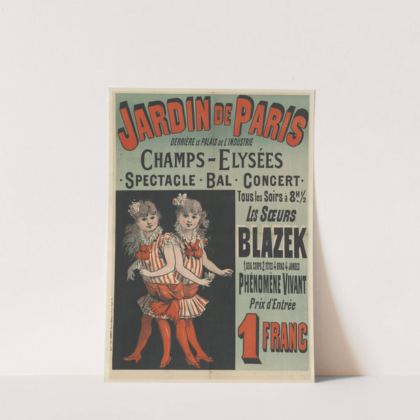 Jardin de Paris. Les Soeurs Blazek un seul corps 2 têtes (1884) by Jules Chéret