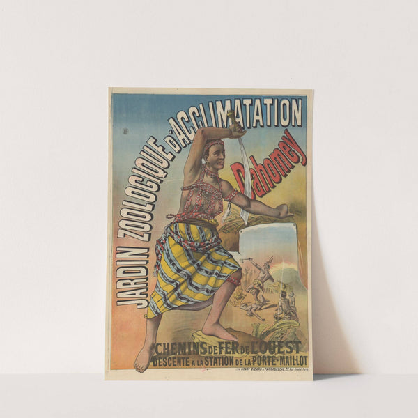 Jardin Zoologique d’Acclimatation, Dahomey. Chemin de Fer de l’Ouest (1891) by lith. Henry Sicard & Farradesche