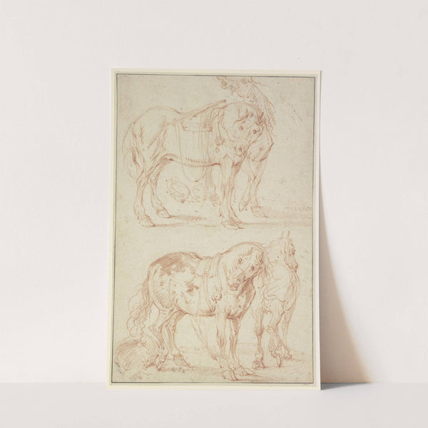 Je zwei beisammen stehende Pferde by Charles Parrocel