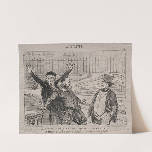Jean Goujon and Philibert Delorme Looking for the Courtyard of the Louvre (1851) by Honoré Daumier