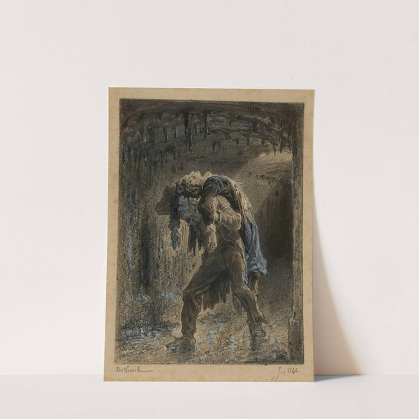 Jean Valjean et Marius dans l’égout Lui aussi porte sa croix (1866) by Alphonse Marie De Neuville