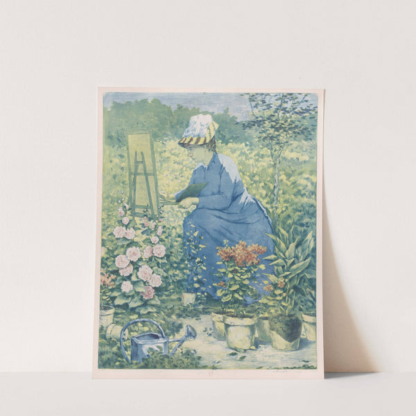 Jeanne Gonzales Painting in the Garden (1885) by Henri-Charles Guérard