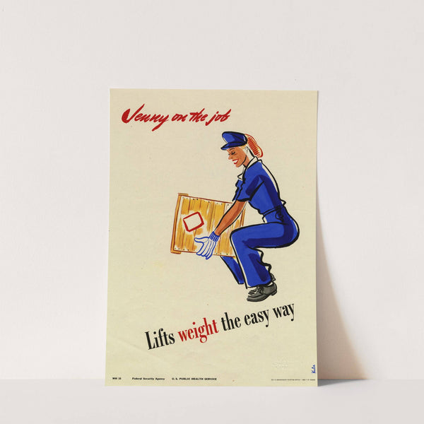 Jenny on the job lifts weight the easy way (1943) by Kula Robbins